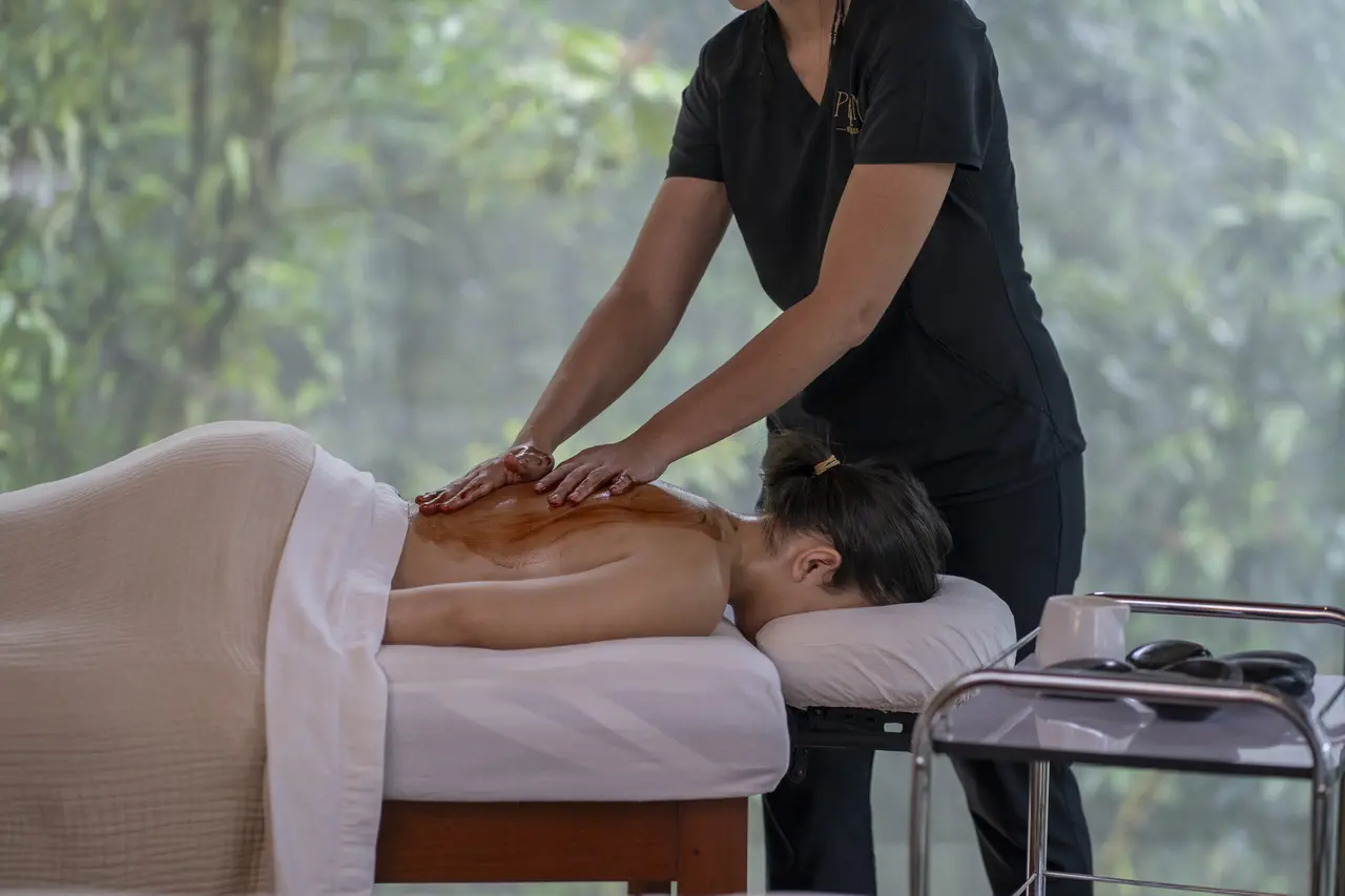A hot-stone treatment at PRANA Spa